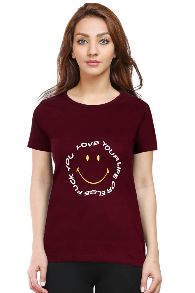 smiley art 24 maroon